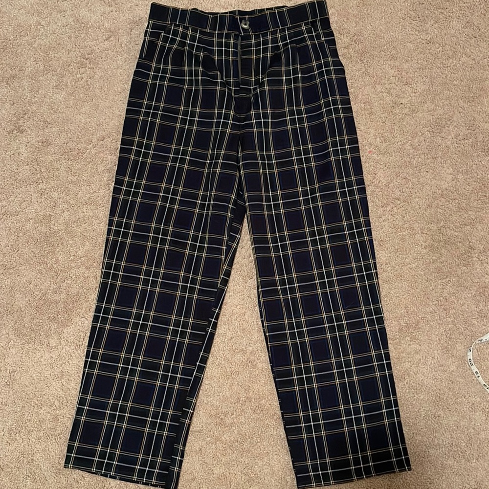 Urban Renewal pleated front plaid pants